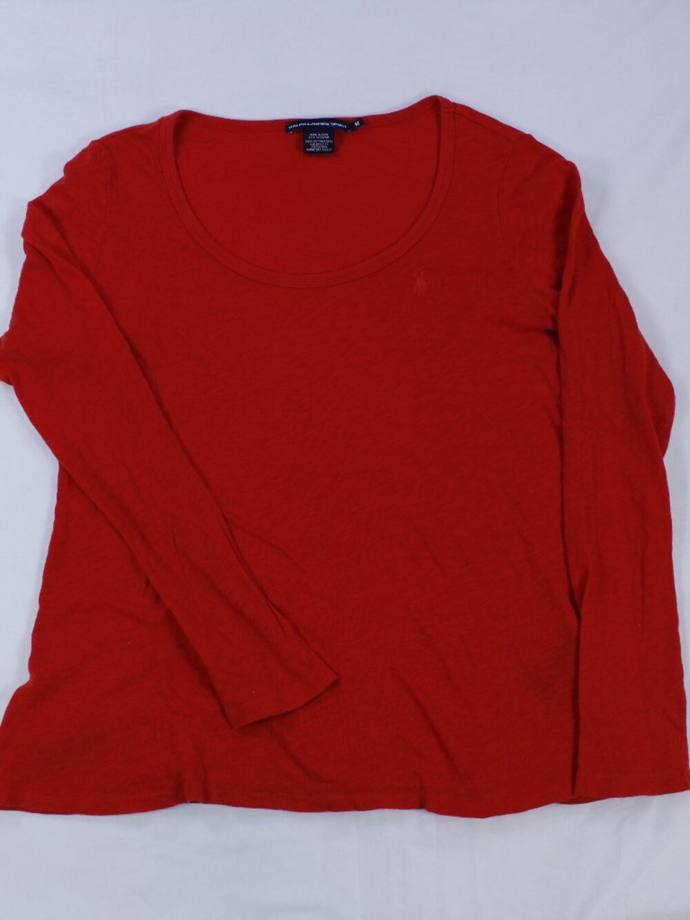 Ralph Lauren Sport Women's Red Long-Sleeve T-Shirt - Crew Neck - Size M